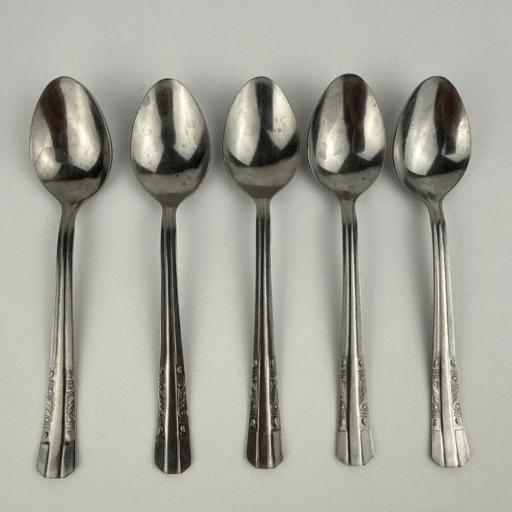 Vintage HEFRA Warsaw Poland Silver Plated Tea Spoons Set Of 5